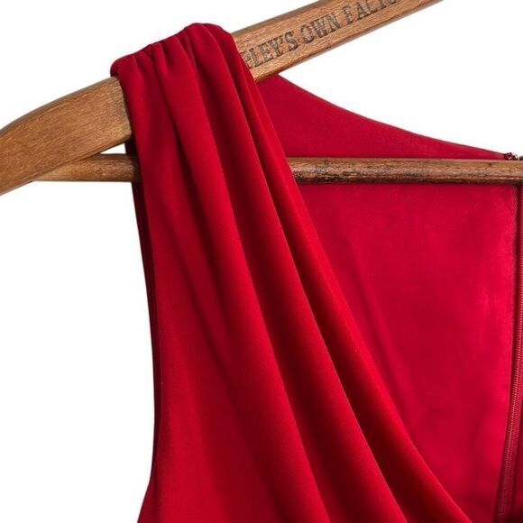 American Living Layered Drape Stretch Sleeveless Mini Sheath Dress Red Size 6 - Picture 5 of 8